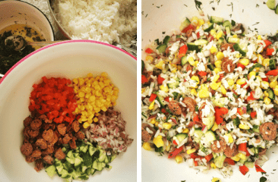 red bell pepper, corn, lunch ideas, all in one bowl