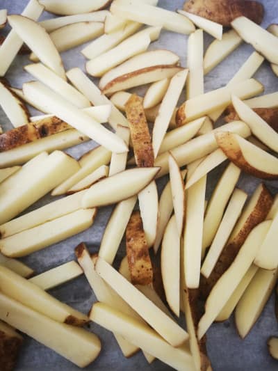 cut fries without peeling skin