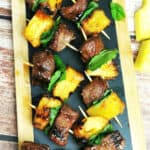 cinnamon beef and pineapple appetizer