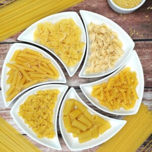 How to cook pasta different pasta varieties in separate white plates