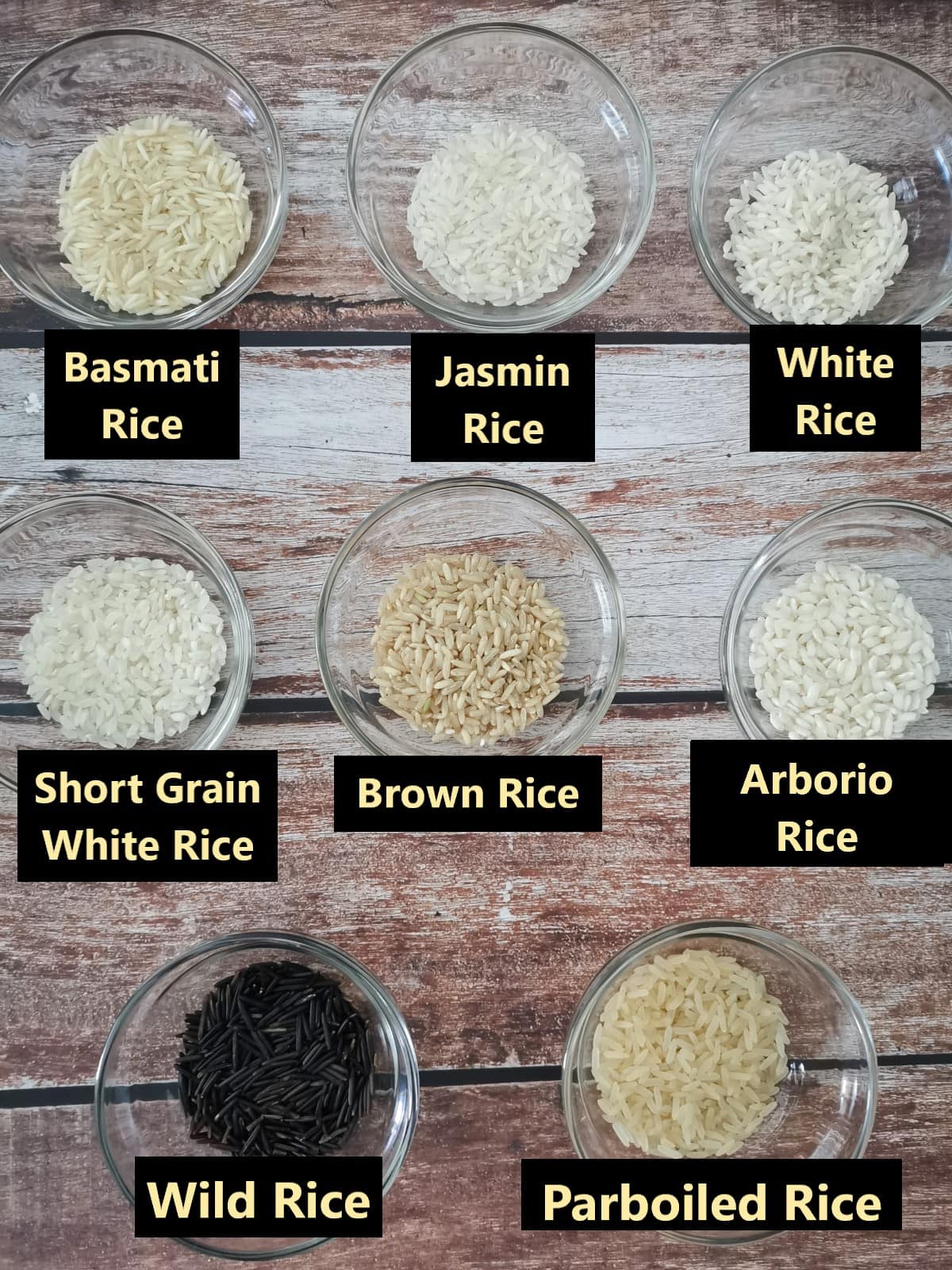 Different rice types labeled.