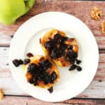 Maple Cinnamon Baked Apples on a small white plate.