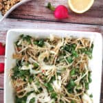 Pear and Fennel Salad in a white bowl.