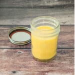 homemade ghee in a glass jar.