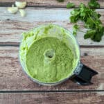 avocado lime ranch dressing with cilantro and garlic on the side.