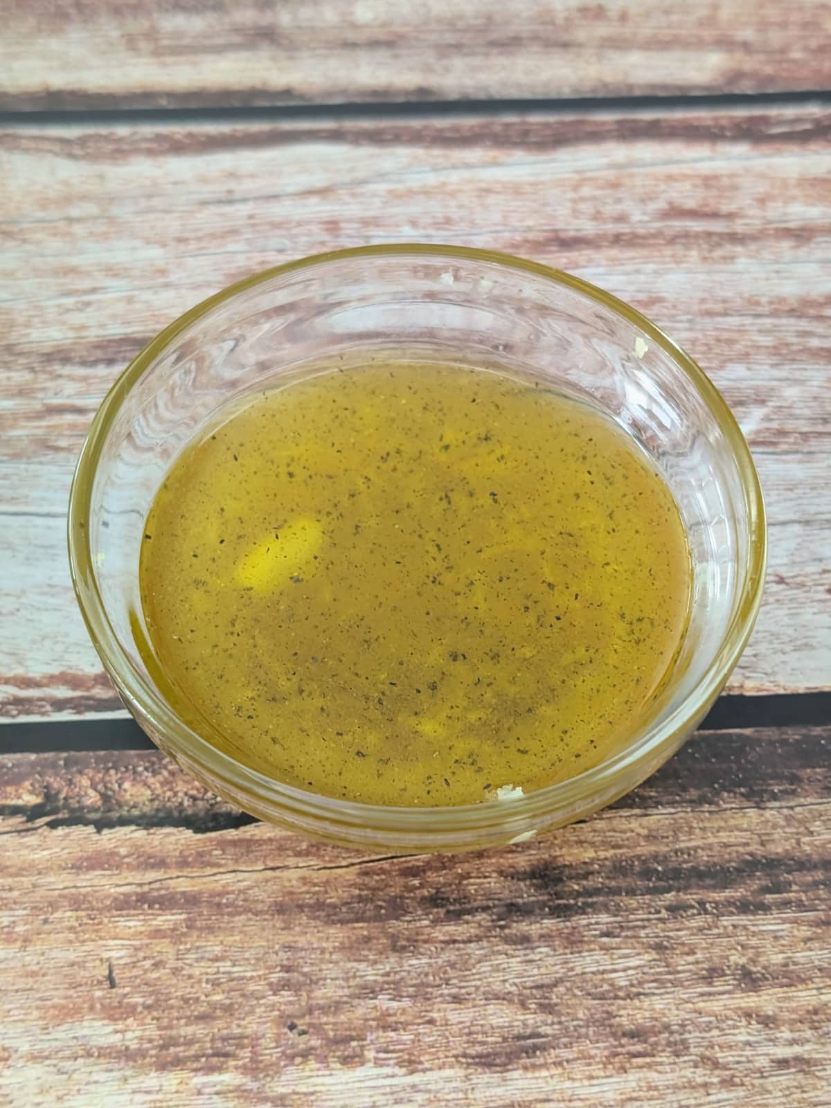 chili lime dressing in a small glass bowl.